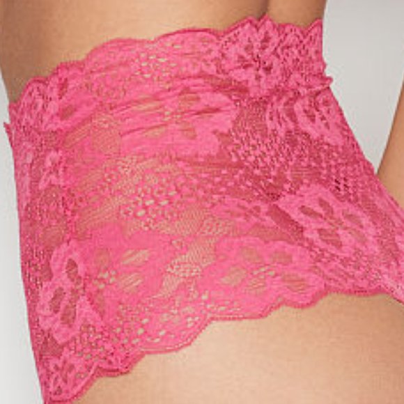 VS High-Waist Thong Rose Floral Lace NWT Scalloped Edges Sexy Romantic Gorgeous - Picture 6 of 16
